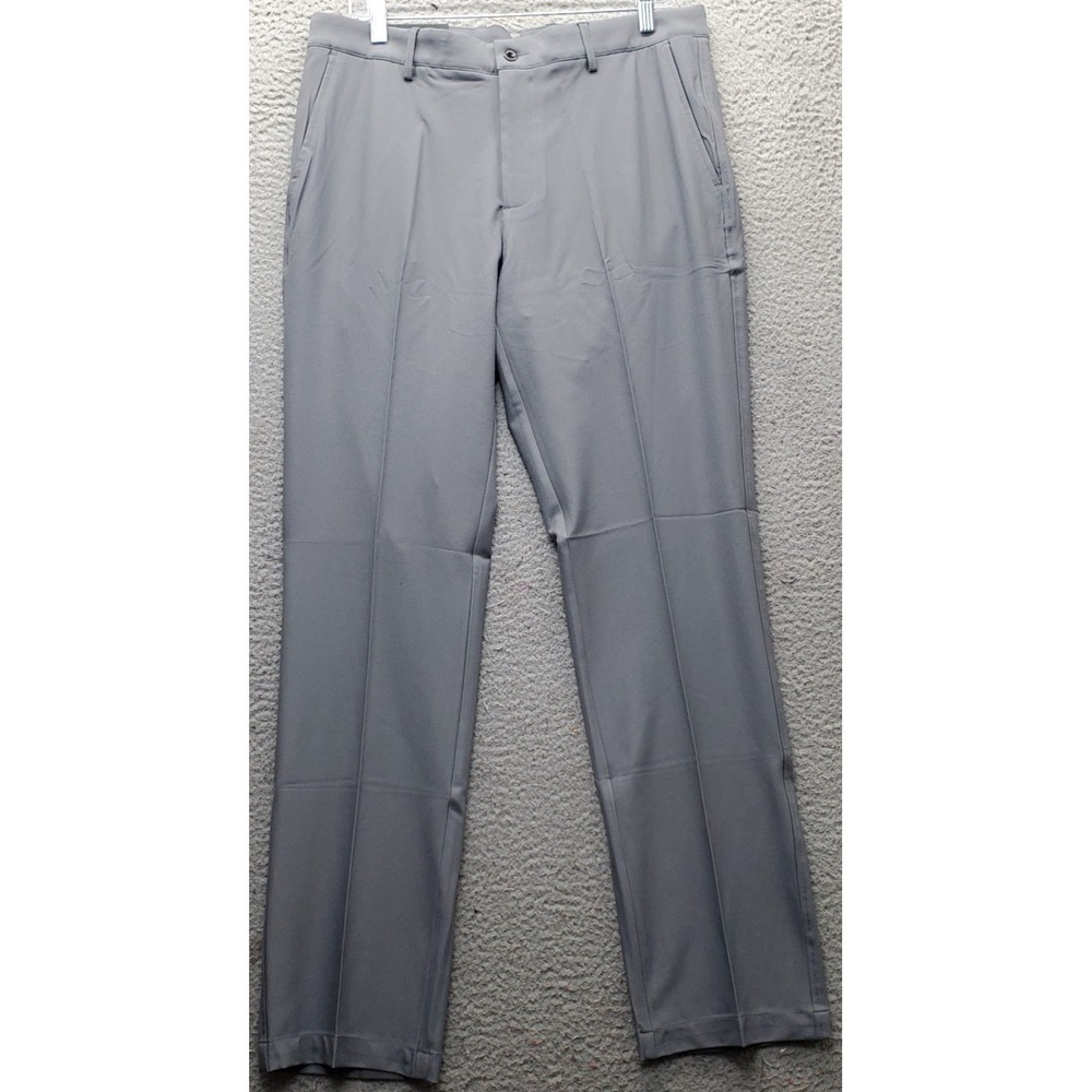 Dunning Golf Chino Pants Men 34/32 Gray Performance Stretch Quick Dry Flat Front